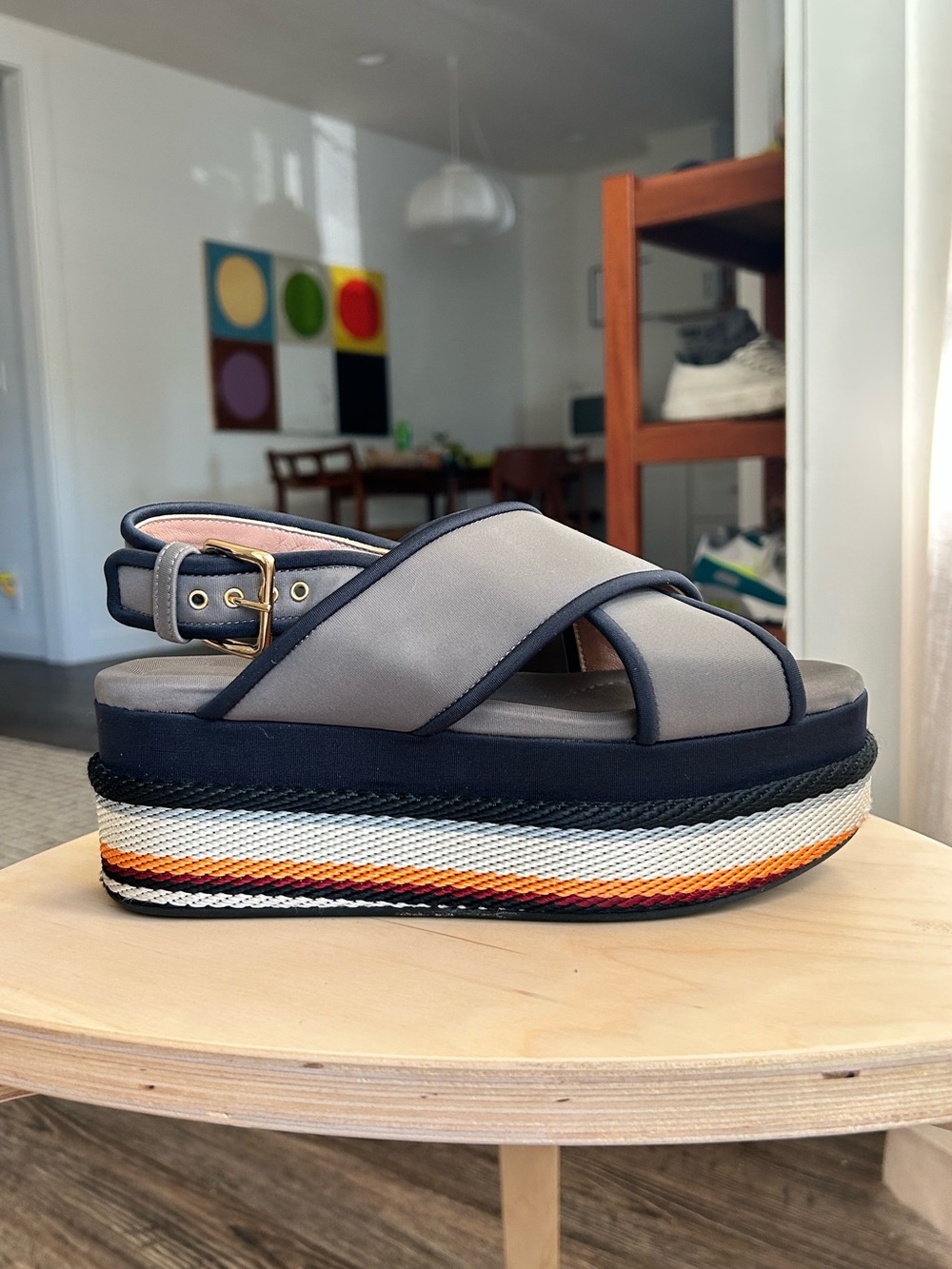 Marni Neoprene Woven Platform Sandals